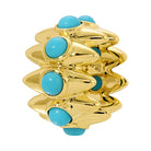 Spikes Turquoise Accented Rondelle by Izakov Fine Jewelry featuring gold spikes and turquoise accents.