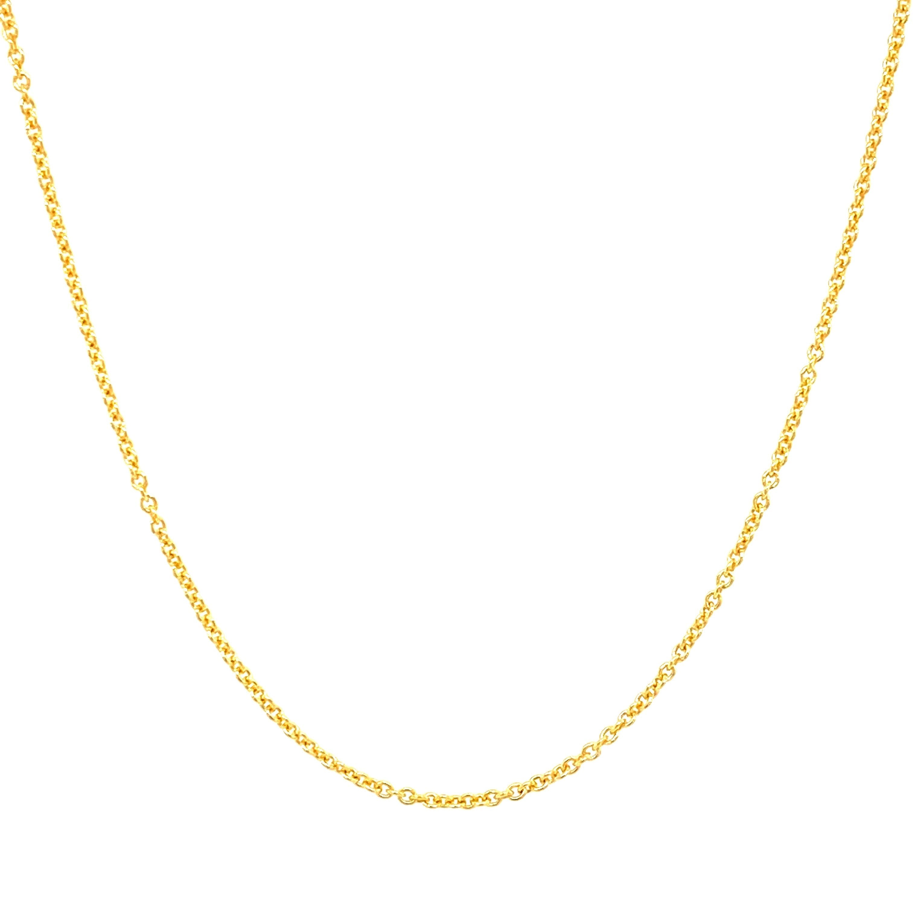 14K Gold Rolo Chain Necklace Fine (1mm) / 16" / Yellow Gold Izakov Diamonds + Fine Jewelry