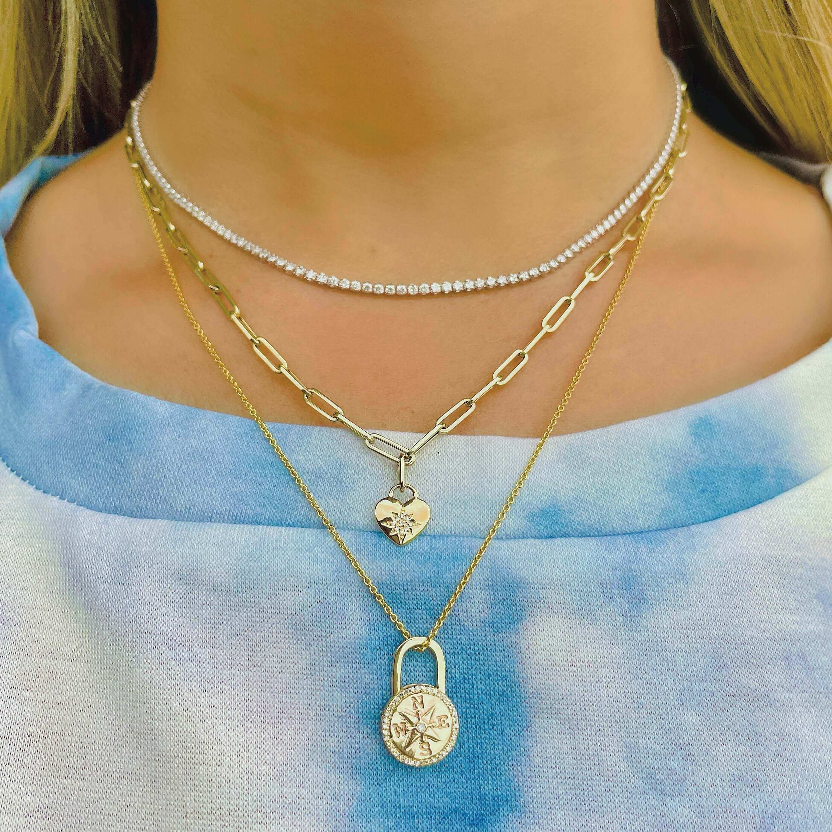 14K Gold Rolo Chain Necklace Izakov Diamonds + Fine Jewelry