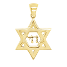 14K Gold Star of David Chai Necklace Pendant - Charms & Pendants - Izakov Diamonds + Fine Jewelry