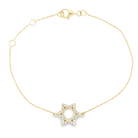 14K Gold Star Of David Diamond Bracelet Yellow Gold Bracelets by Izakov Diamonds + Fine Jewelry | Izakov