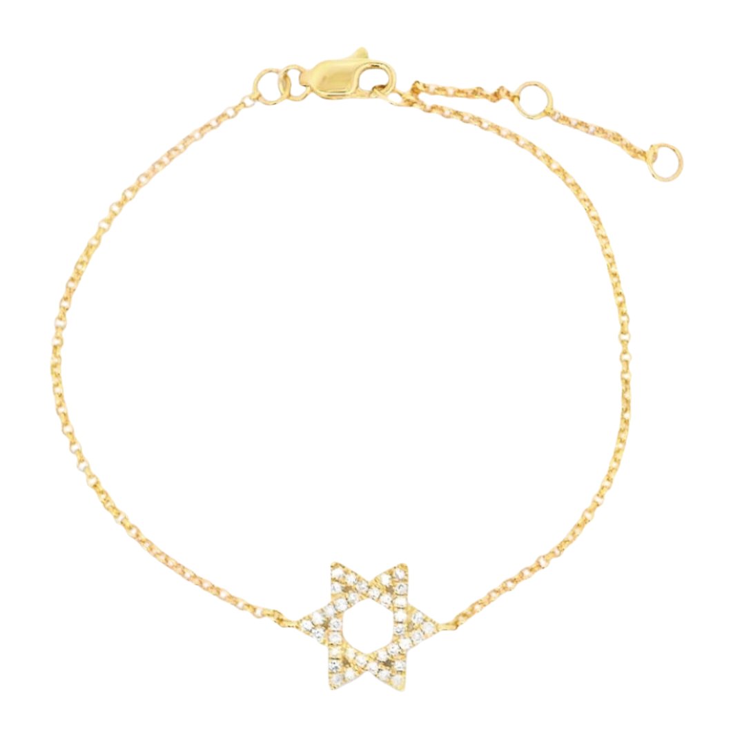 14K Gold Star Of David Diamond Bracelet Bracelets by Izakov Diamonds + Fine Jewelry | Izakov