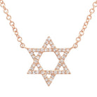 14K Gold Star Of David Diamond Necklace - Necklaces - Izakov Diamonds + Fine Jewelry
