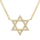 14K Gold Star Of David Diamond Necklace - Necklaces - Izakov Diamonds + Fine Jewelry