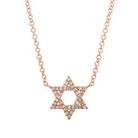 Rose gold necklace with a star-shaped pendant encrusted with sparkling diamonds, from our exclusive jewelry collection.