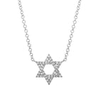 Elegant diamond Star of David necklace on a sterling silver chain from our exclusive jewelry collection.