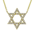 Gold Star of David necklace with sparkling diamonds from our exclusive jewelry collection.