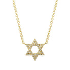 Gold Star of David necklace with diamonds by our jewelry brand