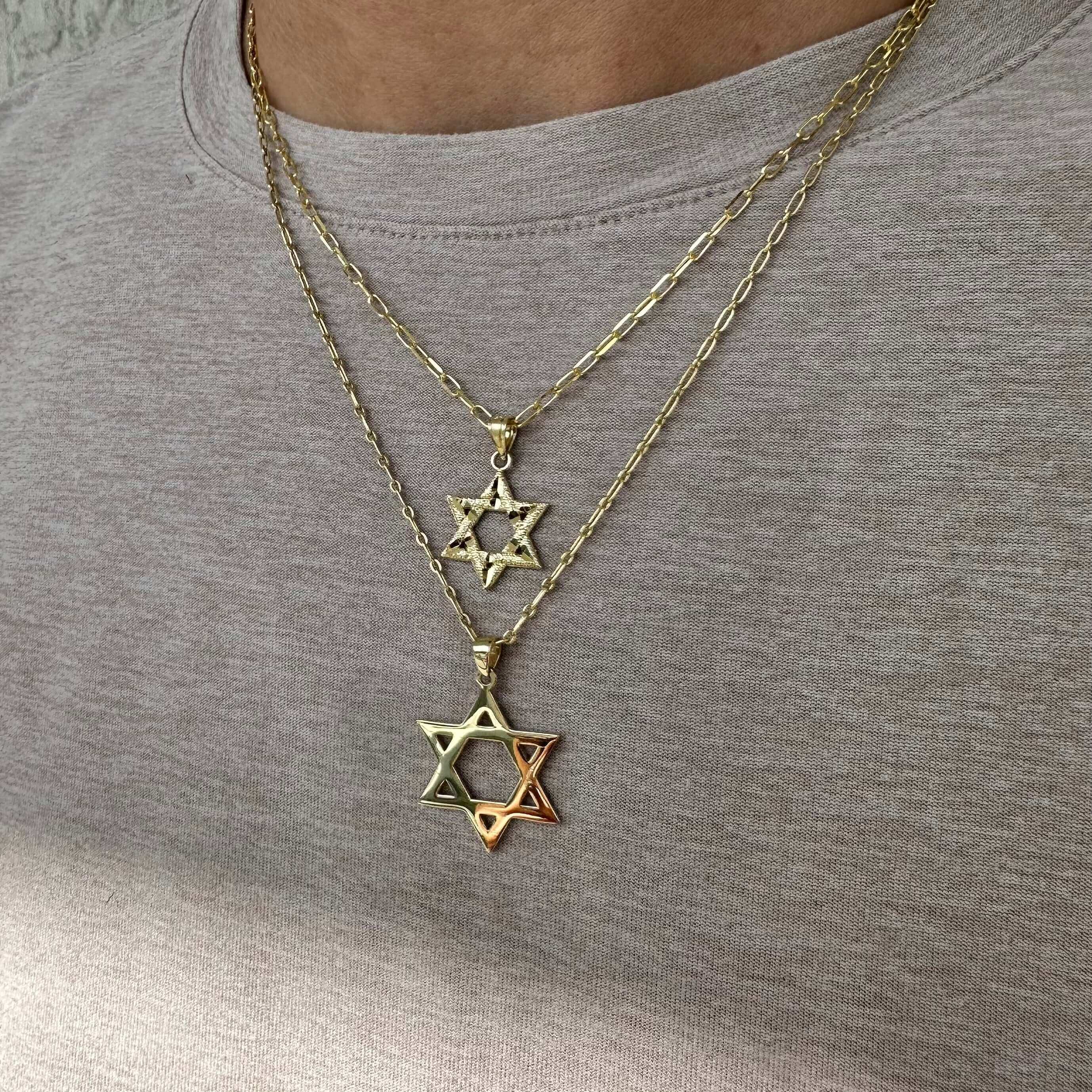 Amazon.com: 14k Gold Jewish Star of David Pendant : Claddagh Gold:  Clothing, Shoes & Jewelry
