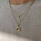 14K Gold Star of David Necklace Pendant - Charms & Pendants - Izakov Diamonds + Fine Jewelry