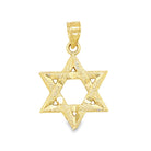 14K Gold Textured Star of David Necklace Charm Yellow Gold Charms & Pendants by Izakov Diamonds + Fine Jewelry | Izakov