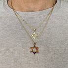 14K Gold Textured Star of David Necklace Charm Yellow Gold Charms & Pendants by Izakov Diamonds + Fine Jewelry | Izakov