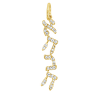 14K Gold Vertical Tilted Hebrew Love Diamond Necklace Charm - Charms & Pendants - Izakov Diamonds + Fine Jewelry