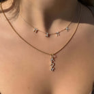 14K Gold Vertical Tilted Hebrew Mom Diamond Necklace Charm - Charms & Pendants - Izakov Diamonds + Fine Jewelry