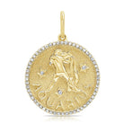 14K Gold Zodiac Sign Diamond Necklace Charm Aquarius Yellow Gold Charms & Pendants by Izakov Diamonds + Fine Jewelry | Izakov