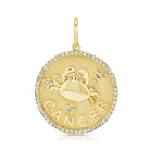 14K Gold Zodiac Sign Diamond Necklace Charm - Charms & Pendants - Izakov Diamonds + Fine Jewelry
