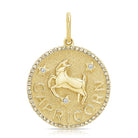 14K Gold Zodiac Sign Diamond Necklace Charm Capricorn Yellow Gold Charms & Pendants by Izakov Diamonds + Fine Jewelry | Izakov