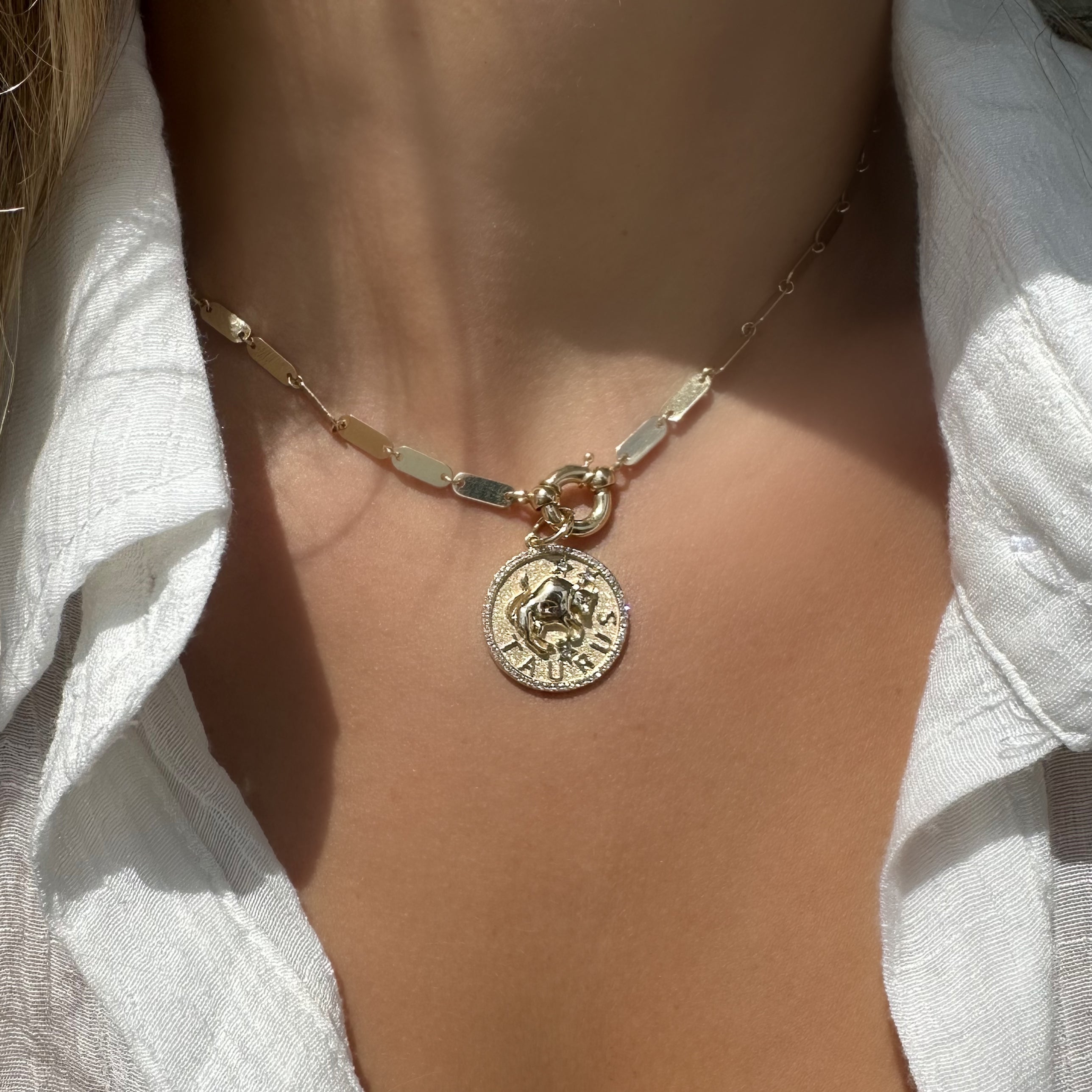 14K Gold Zodiac Sign Diamond Necklace Charm Charms & Pendants by Izakov Diamonds + Fine Jewelry | Izakov