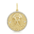14K Gold Zodiac Sign Diamond Necklace Charm Gemini Yellow Gold Charms & Pendants by Izakov Diamonds + Fine Jewelry | Izakov