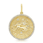 14K Gold Zodiac Sign Diamond Necklace Charm Sagittarius Yellow Gold Charms & Pendants by Izakov Diamonds + Fine Jewelry | Izakov