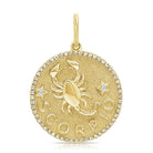 14K Gold Zodiac Sign Diamond Necklace Charm Scorpio Yellow Gold Charms & Pendants by Izakov Diamonds + Fine Jewelry | Izakov