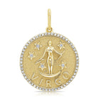 14K Gold Zodiac Sign Diamond Necklace Charm Virgo Yellow Gold Charms & Pendants by Izakov Diamonds + Fine Jewelry | Izakov