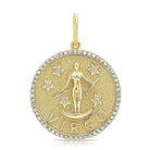 Gold Virgo zodiac pendant with diamond accents - classy astrology-inspired jewelry