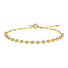 Diamond Bar Station Bracelet in 14k yellow gold with natural diamonds, Izakov Fine Jewelry