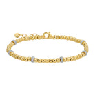 Gold Bead Diamond Rondelle Bracelet in 14k yellow gold