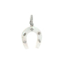 Lucky Charms Horseshoe Gemstone Pendant © by Izakov Fine Jewelry featuring a mother of pearl gemstone with diamond accents.