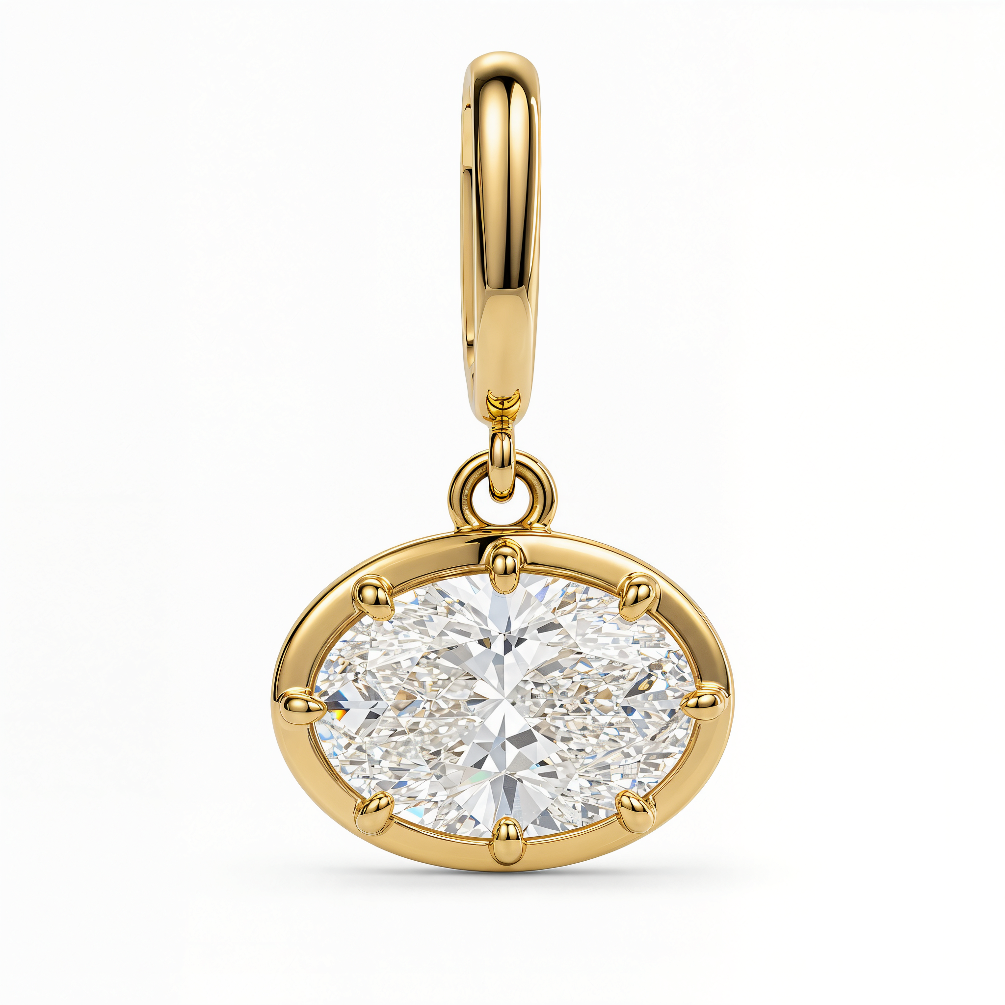 Multi Prong Set Lab Diamond Pendant