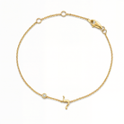 Mini Hebrew Initial Gemstone Bezel Bracelet
