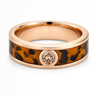 Enamel Leopard Print Brown Diamond Ring