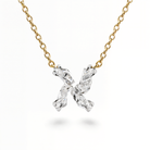 Solid Lab Diamond Hebrew Initial Necklace