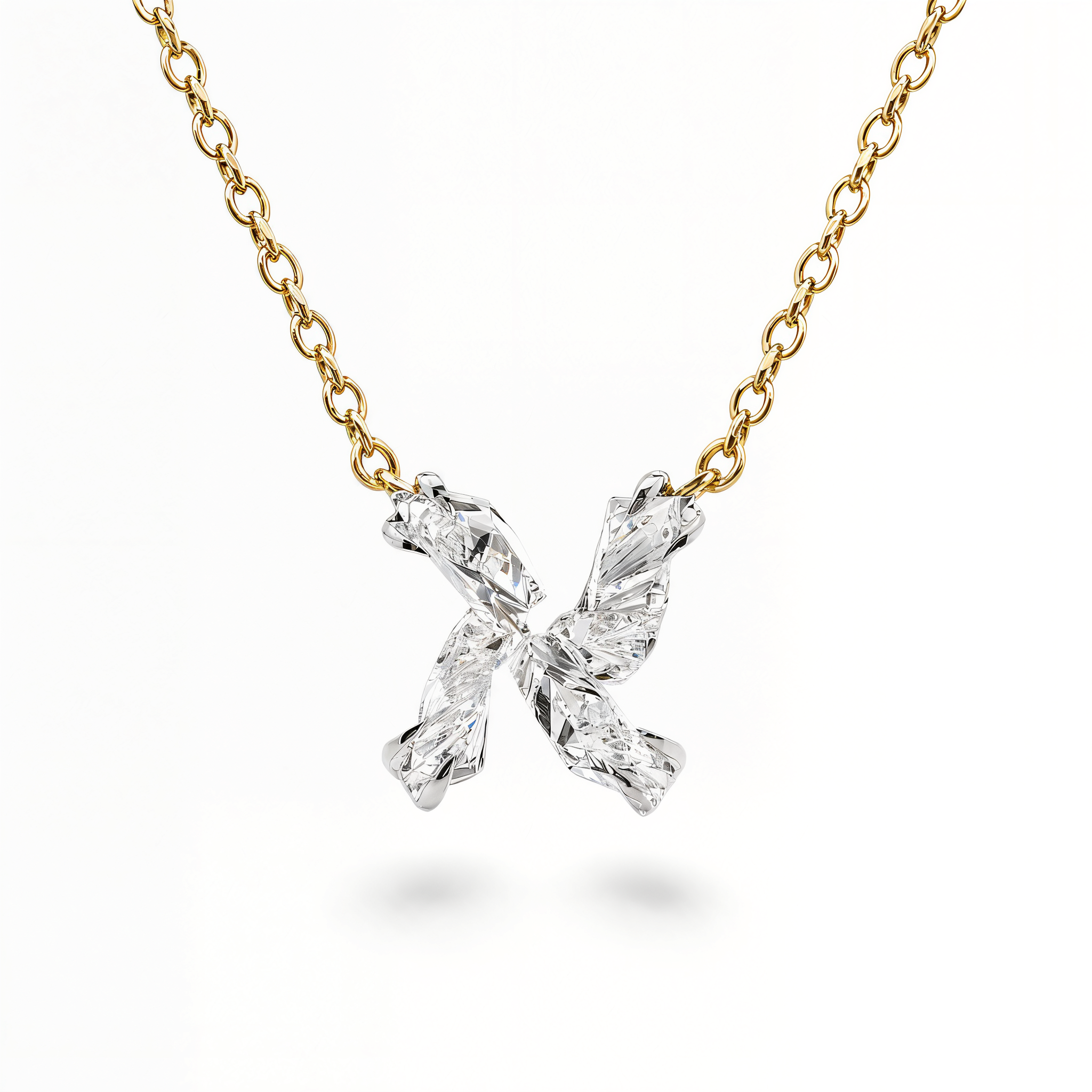 Solid Lab Diamond Hebrew Initial Necklace