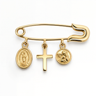 Christian Charms Gold Baby Safety Pin