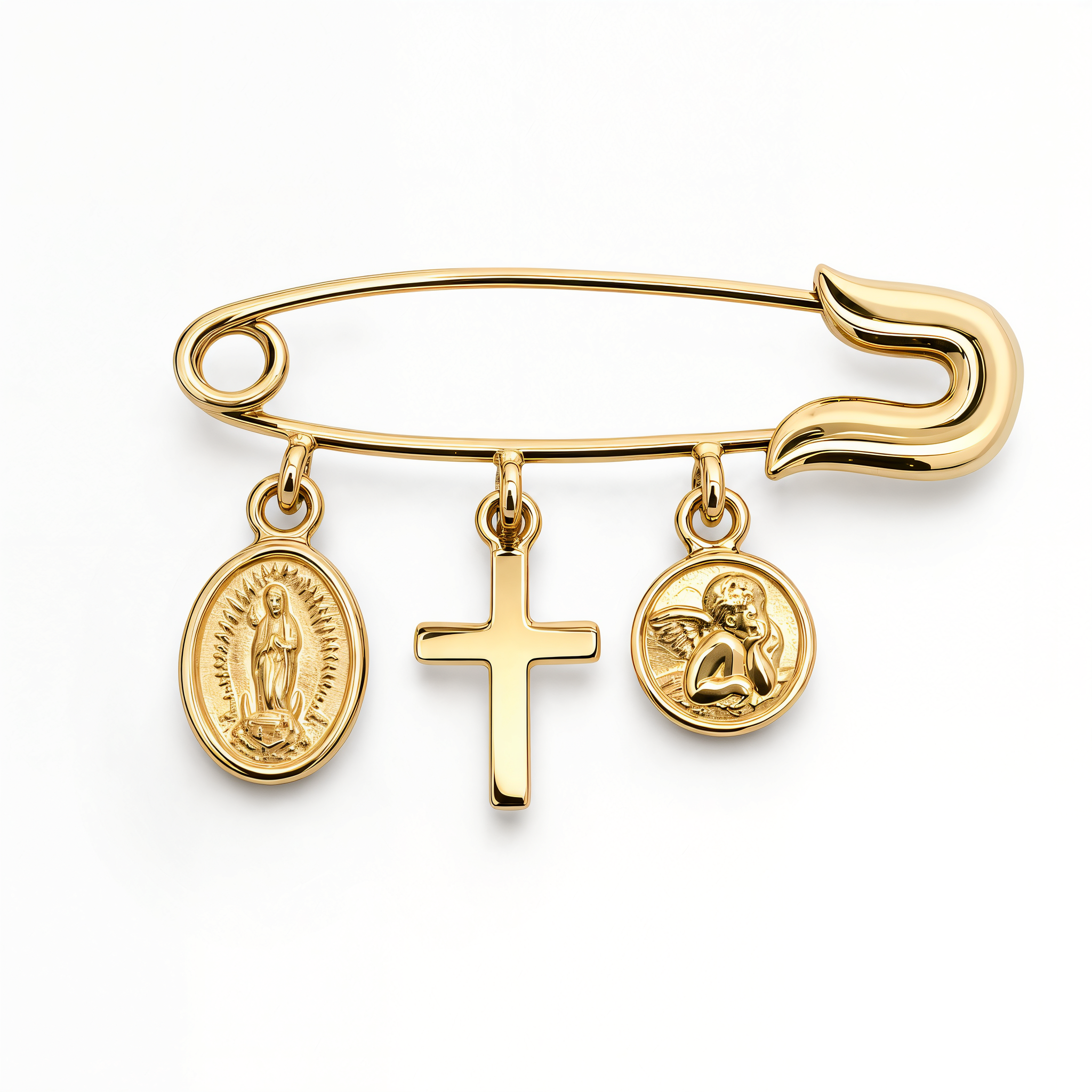 Christian Charms Gold Baby Safety Pin