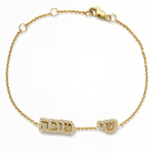 Personalized Multiple Cloud Hebrew Diamond Nameplate Bracelet