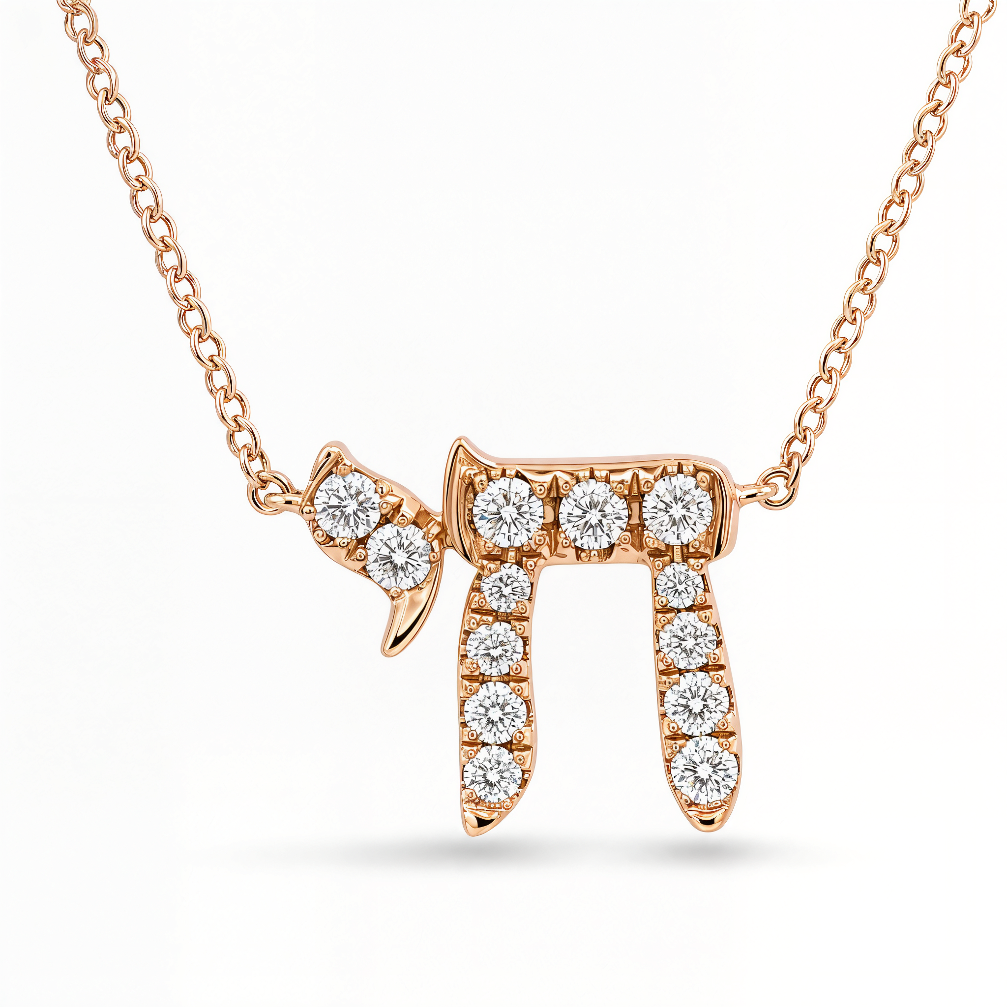 Hebrew Chai Diamond Necklace