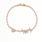 Personalized Motif Hebrew Diamond Nameplate Bracelet
