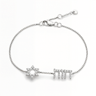 Personalized Motif Hebrew Diamond Nameplate Bracelet
