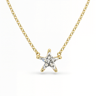 Floating Solid Star Shaped Diamond Necklace