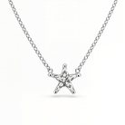 Floating Solid Star Shaped Diamond Necklace
