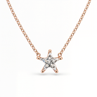 Floating Solid Star Shaped Diamond Necklace