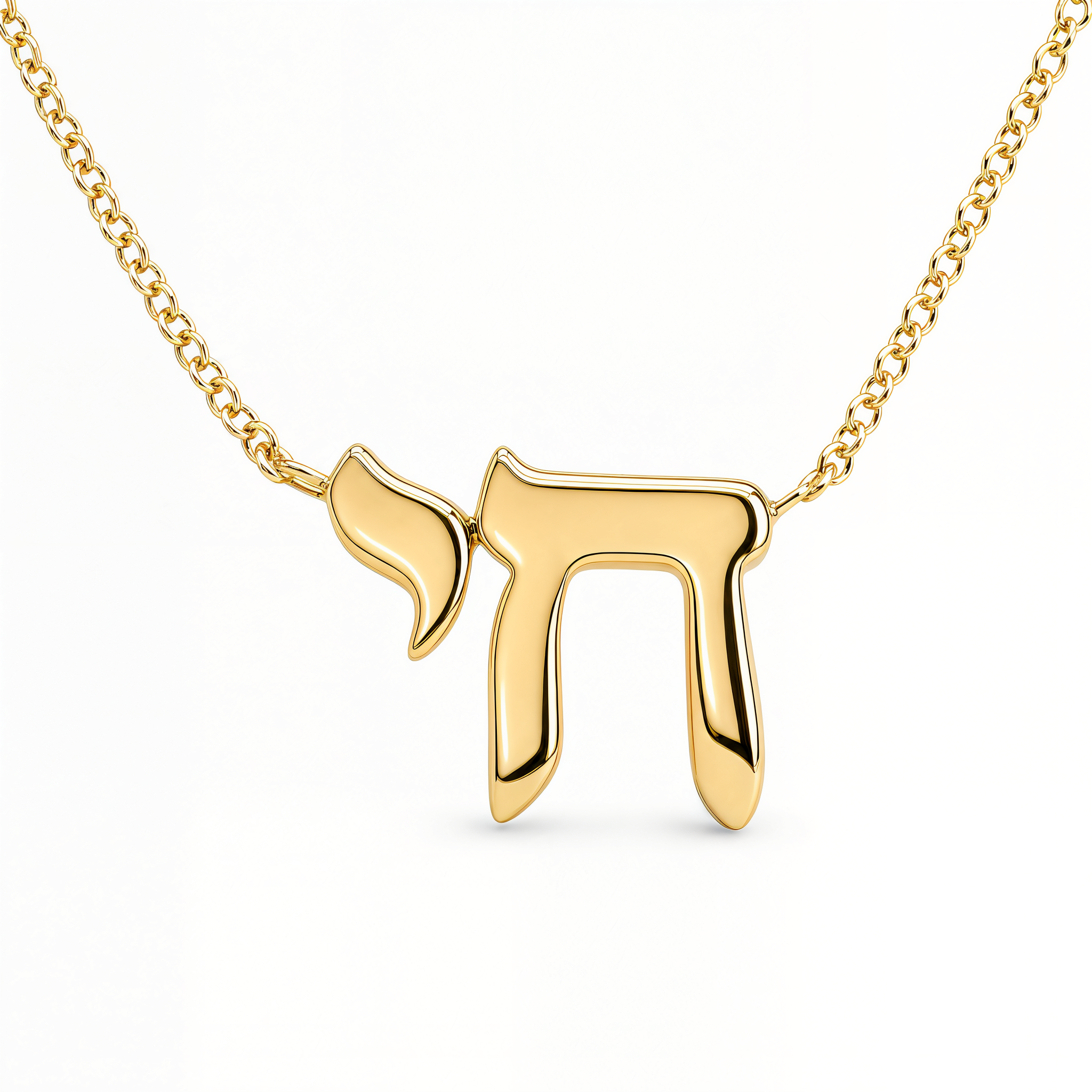 Hebrew Chai Gold Necklace
