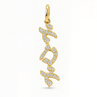 Vertical Tilted Hebrew Mom Diamond Necklace Charm