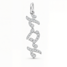 Vertical Tilted Hebrew Mom Diamond Necklace Charm