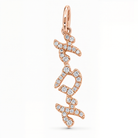 Vertical Tilted Hebrew Mom Diamond Necklace Charm