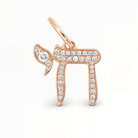 Hebrew Chai Diamond Necklace Charm