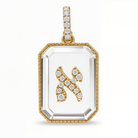 Diamond Hebrew Initial On Crystal Pendant